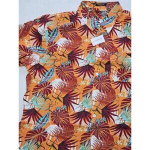 Mens Enlision Hawaiian Tropical Short Sleeve Polyester Hawaiian Shirt 2XL NWT
